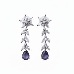 Purple-AD Drop Leaf Earrings
