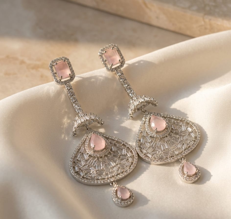 Luxury Pink AD Earrings
