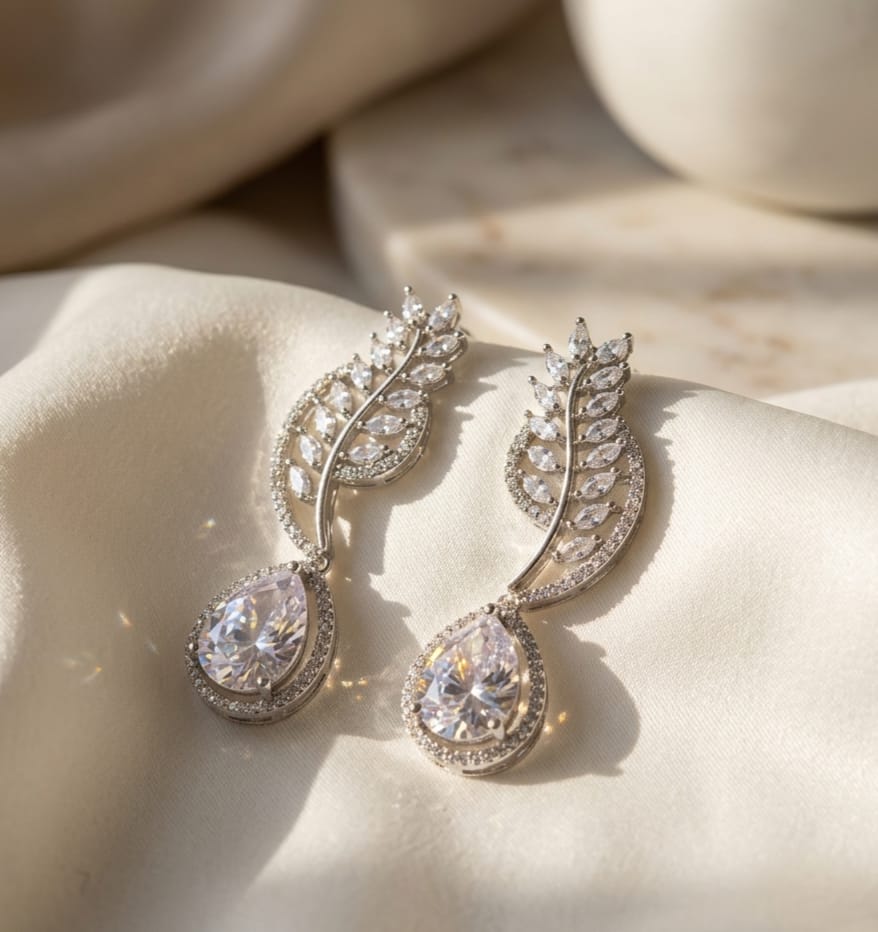 Teardrop Leaf - AD Earrings